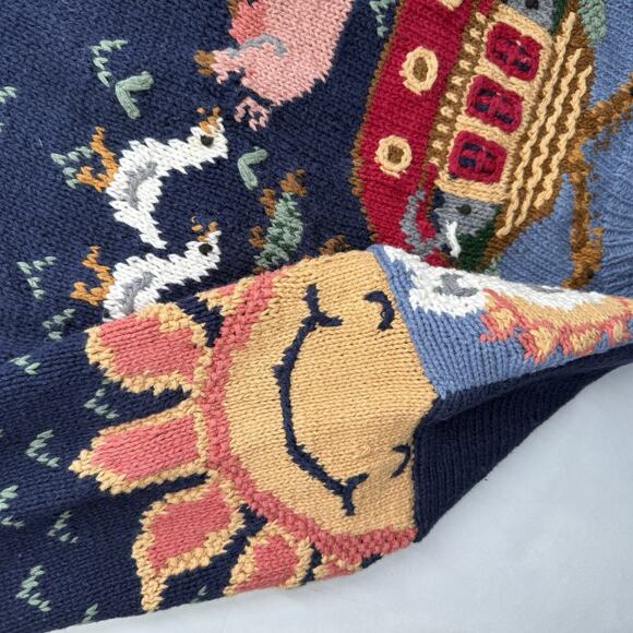 VTG SIGNATURES NORTHERN ISLES KNITTED BY HAND M KNIT SWEATER NOAH'S ARK - Picture 5 of 8